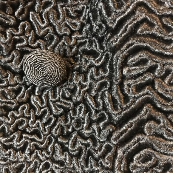 Vintage Black Persian Lamb Cropped Fur Jacket Mink Collar Womens 12 - Picture 14 of 15